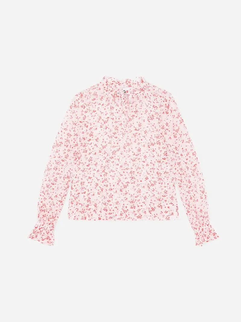 Printed Georgette Blouse - Egret
