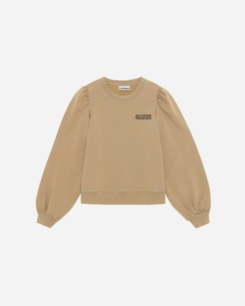 Puff Shoulder Sweatshirt - Fossil