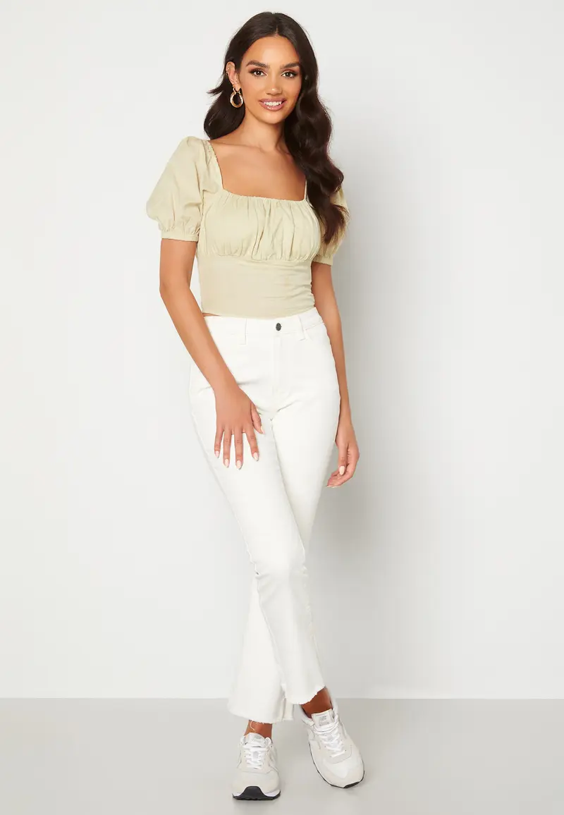 Puff Sleeve Cropped Top