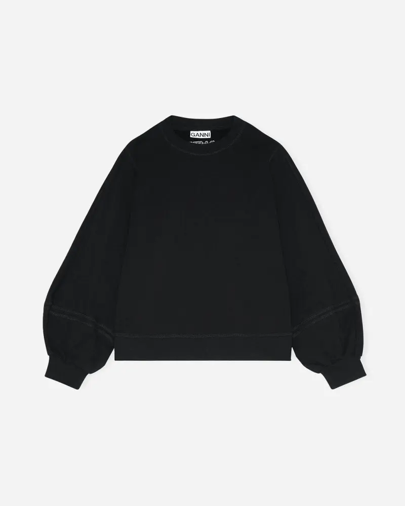 Puff Sleeve Sweatshirt - Black