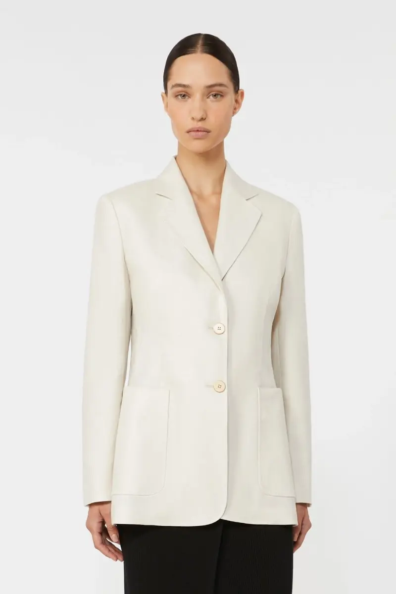 Pure Linen Blazer Beige