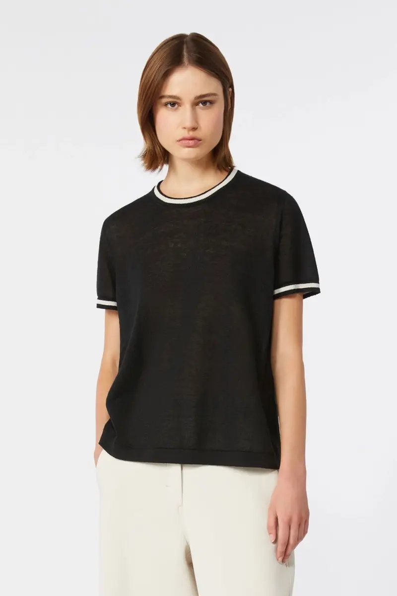Pure Linen Sweater Black