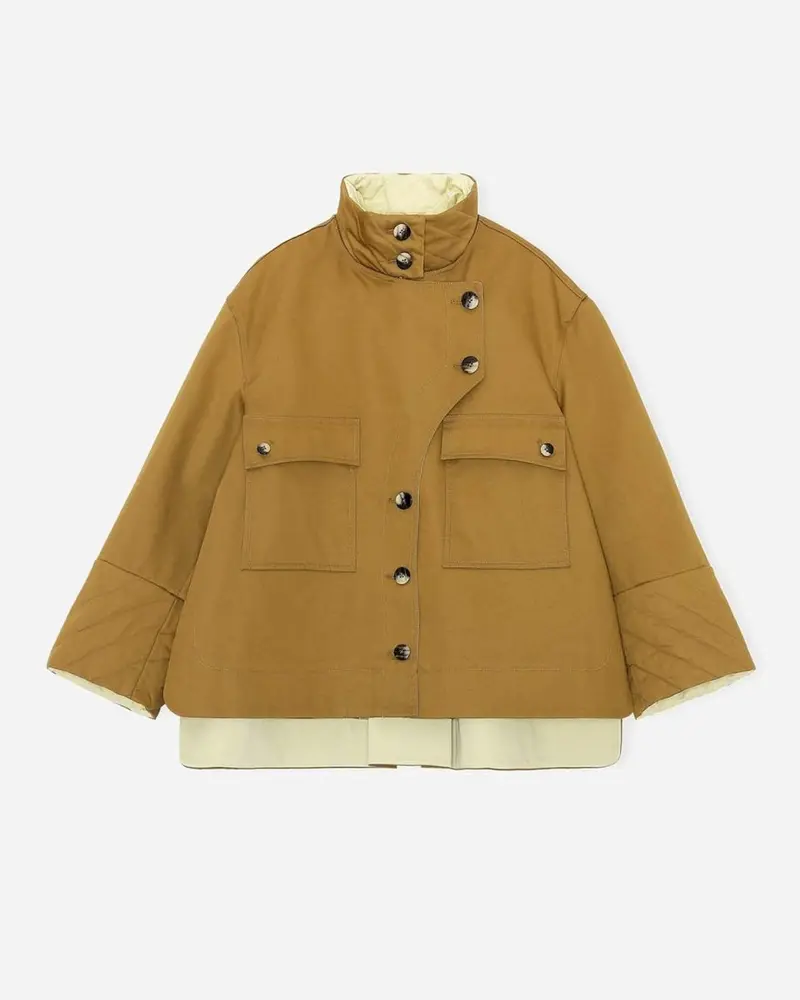 Quilt Details Asymmetrical Jacket - Butternut