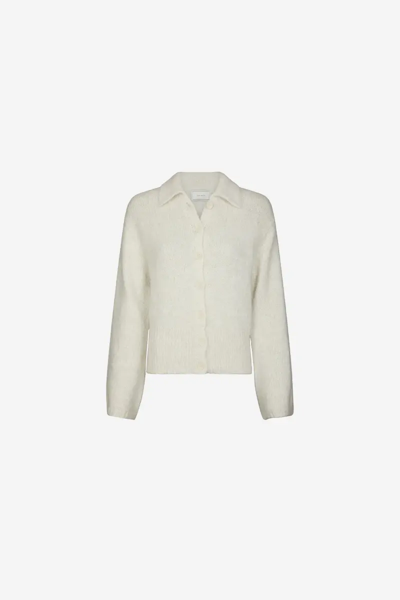 Ramera Fluffy Knit Cardigan Off White