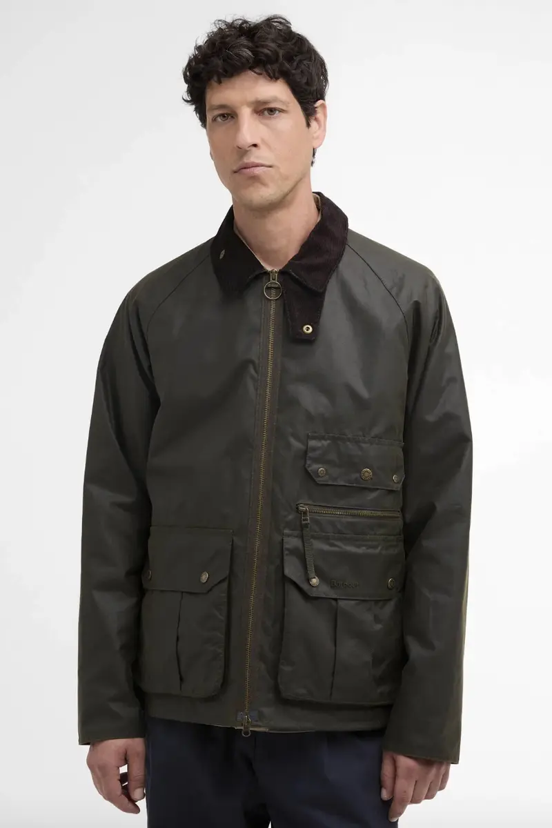 Re-Engineered Blackett Spey Waxed Jacket Archive Olive