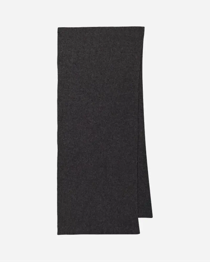 Recycled Wool Knit Scarf - Black