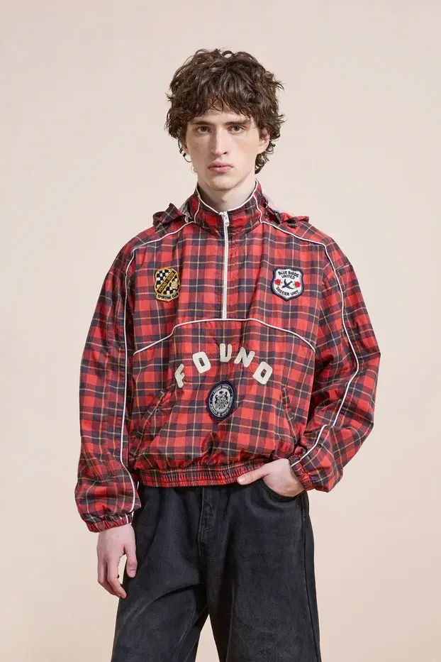 Red Plaid Track Jacket