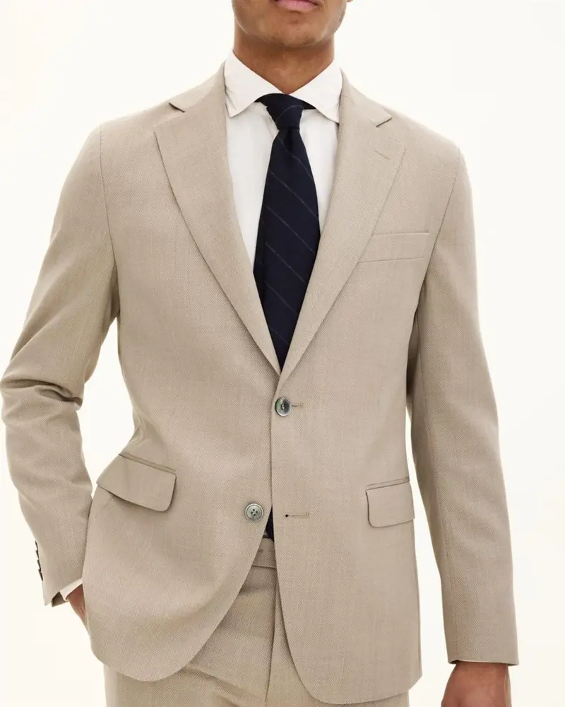 Regular Fit Microstructure Blazer - Fogerty Blazer (100% ull)