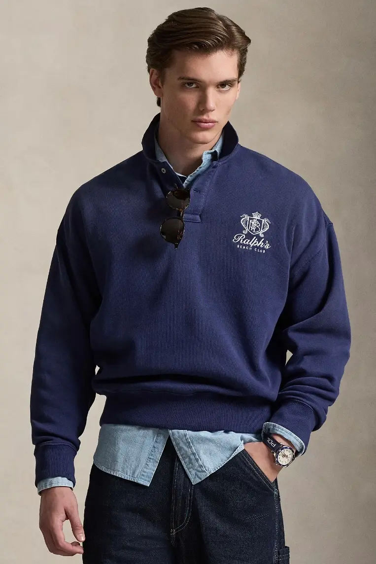 Relaxed Fit Fleece Graphic Sweatshirt Cobalt