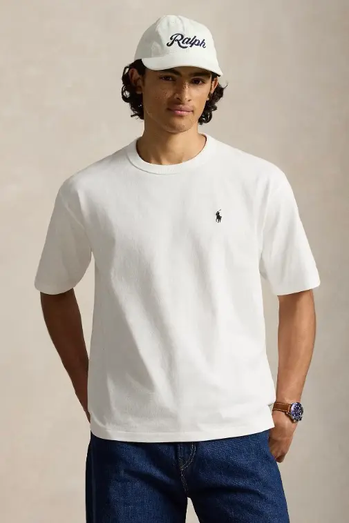 Relaxed Fit Jersey Crewneck T-Shirt White