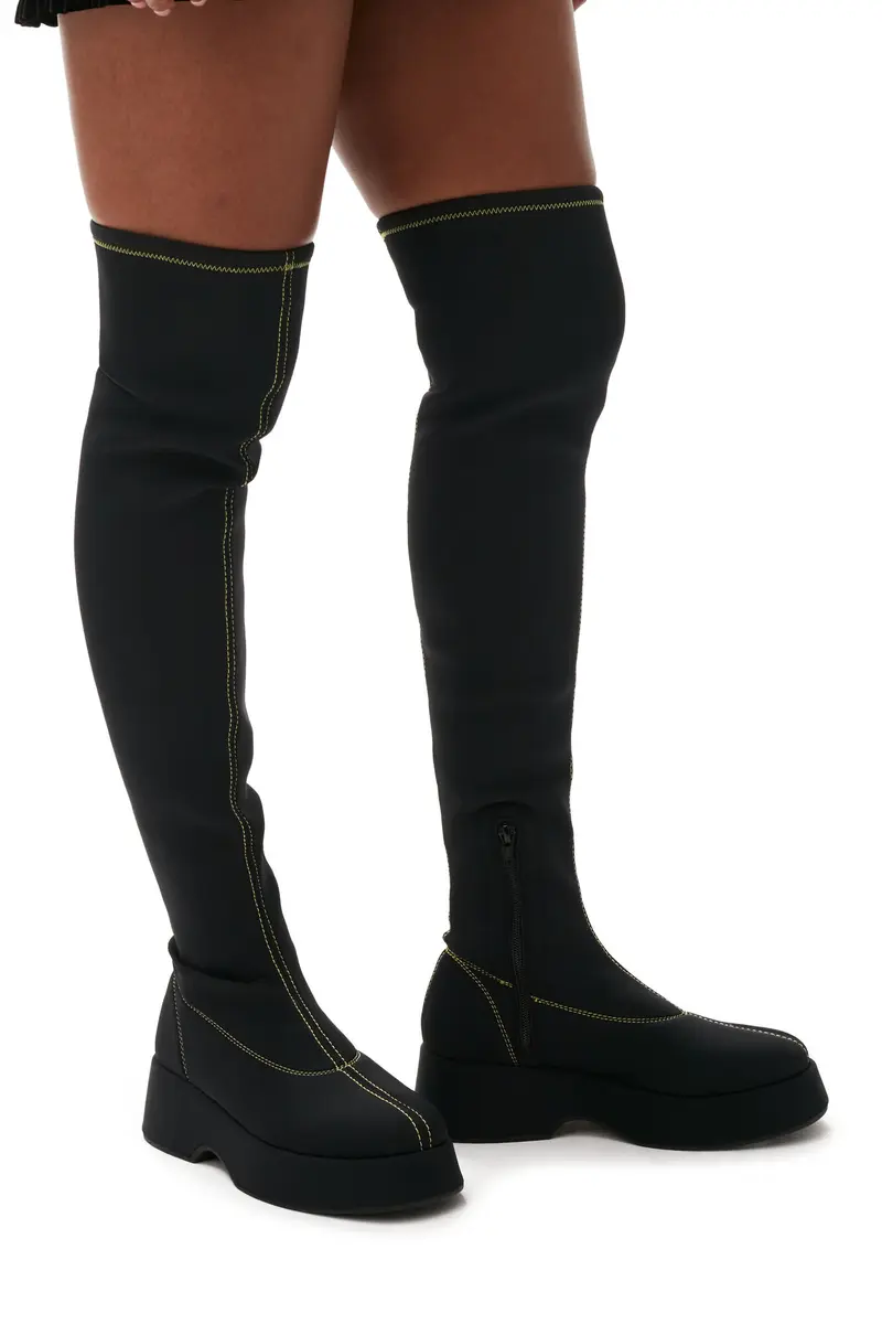 Retro Flatform Overknee Sockboot