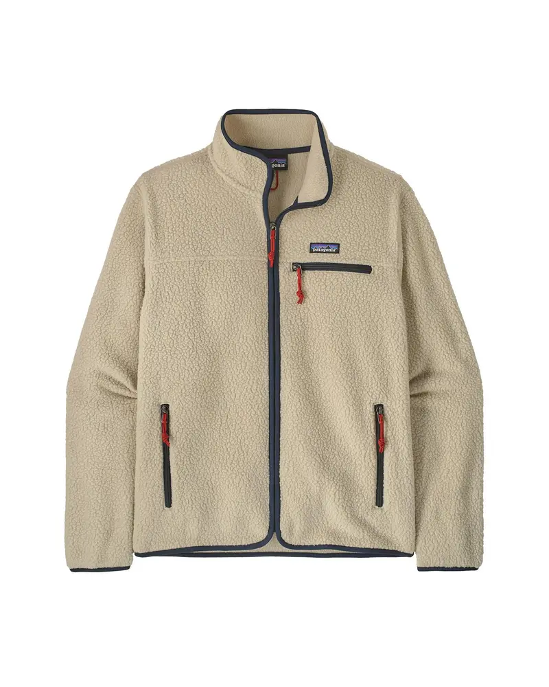 Retro Pile Fleece Jacket – Pelican w/ Smolder Blue