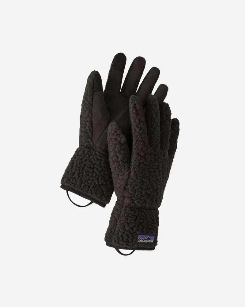 Retro Pile Gloves - Black