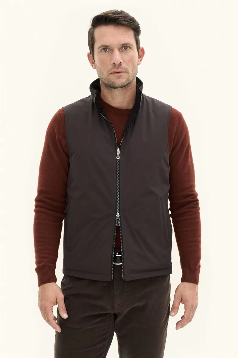 Reversible Padded Vest Brown Elk