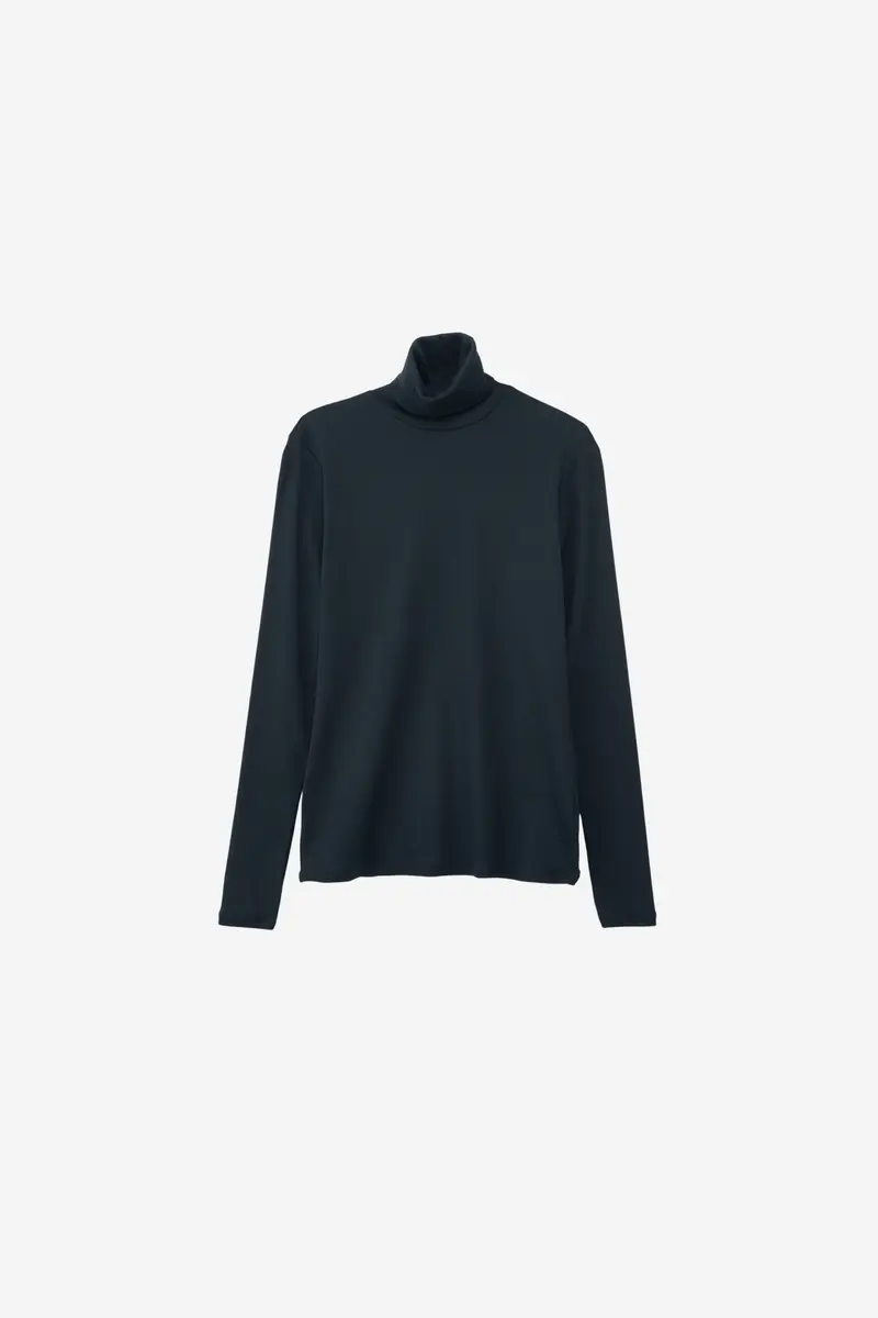 Rib Cotton Jersey Polo Dark Navy