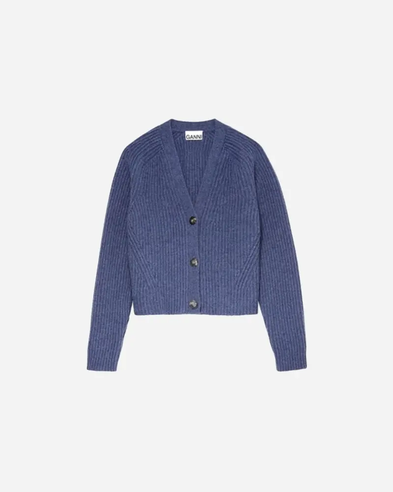 Rib Knit Cardigan - Dutch Blue