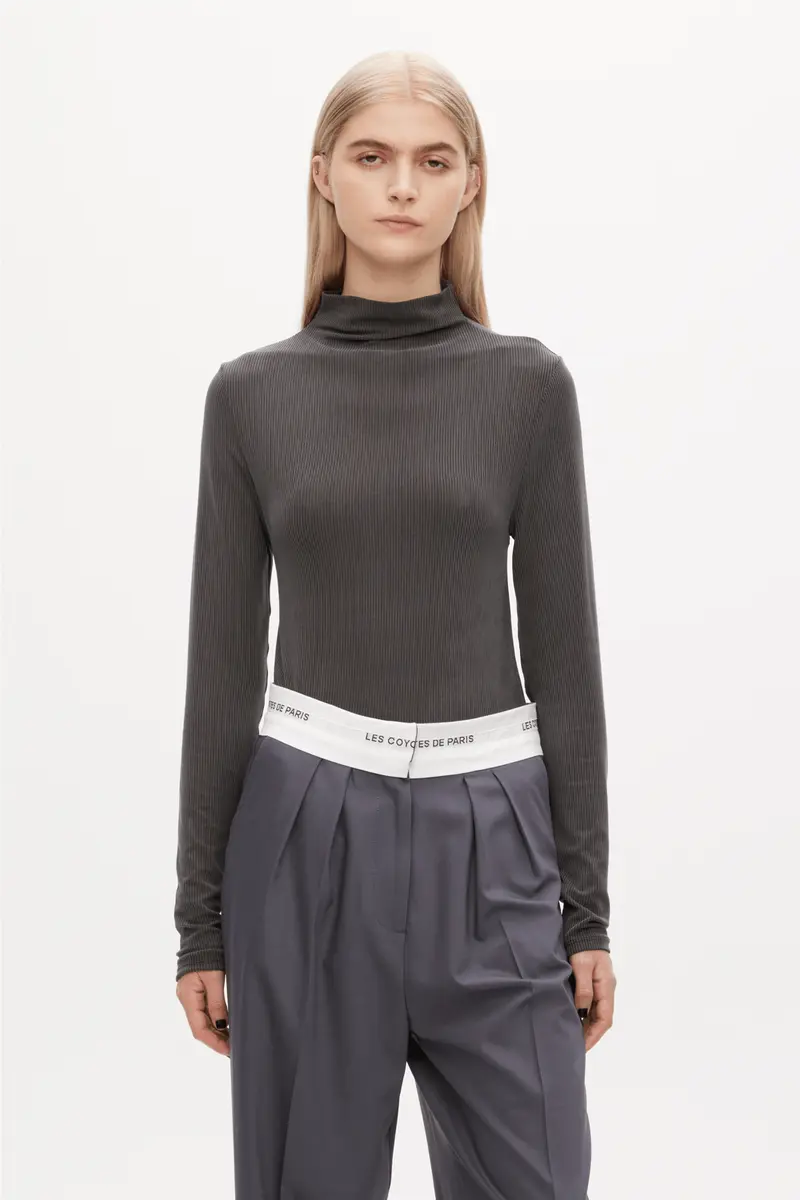 Rib Mock Neck Top