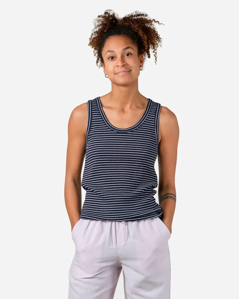 Rib Top Stripes - Cream/Sky Blue