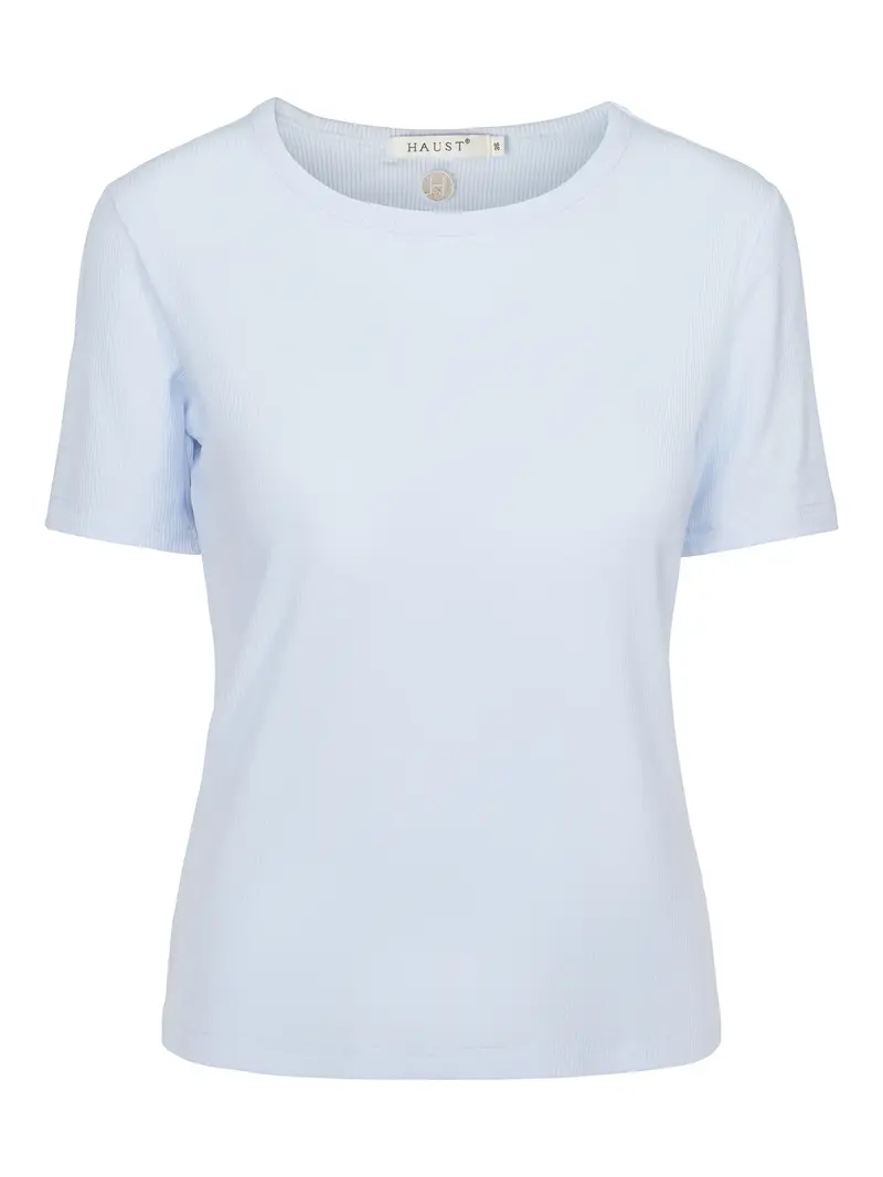 Ribbed short sleeved top Light Blue