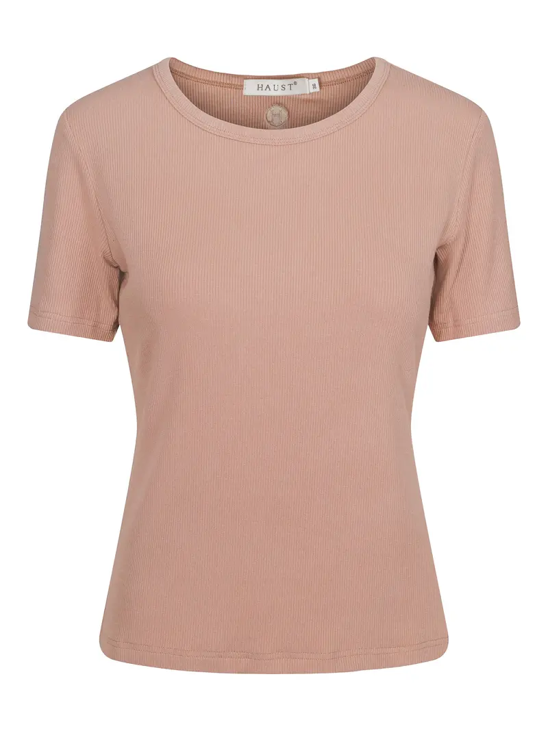 Ribbed short sleeved top Sand