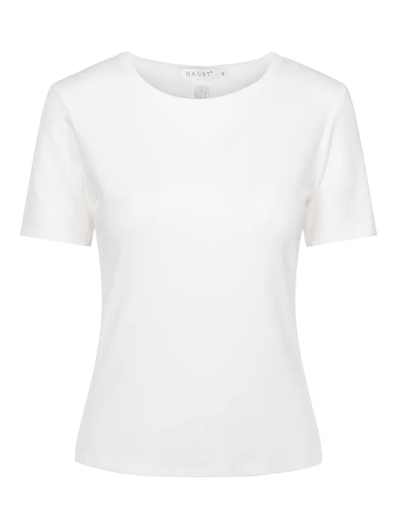 Ribbed short sleeved top White
