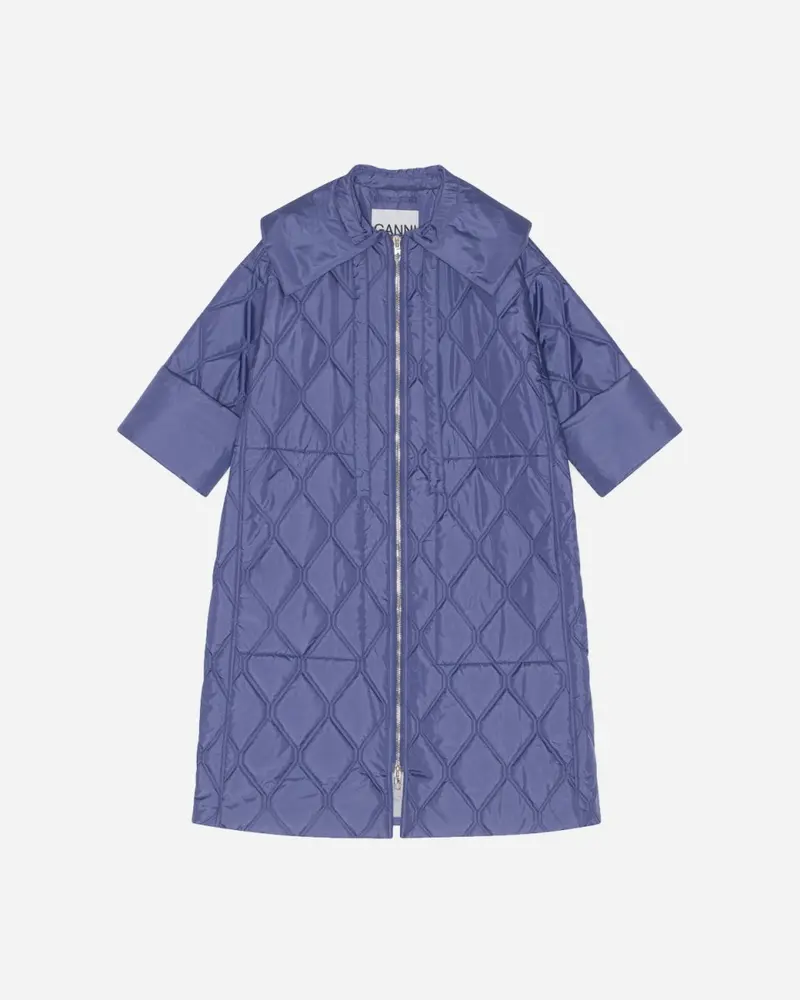 Ripstop Quilt Coat - Gray Blue