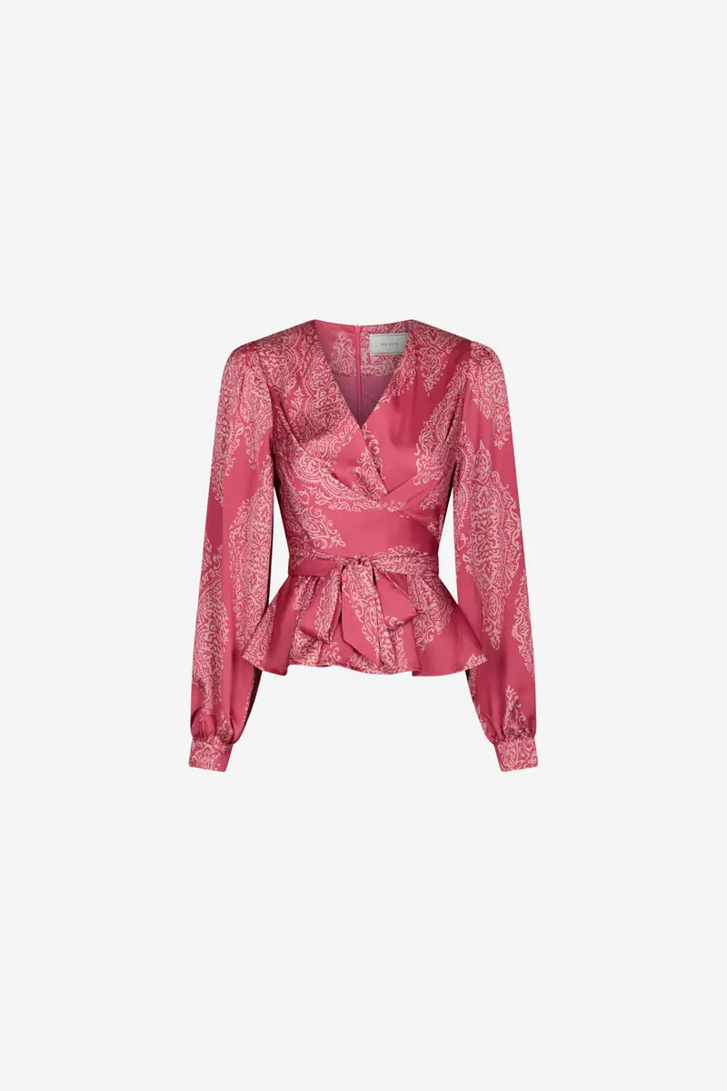 Rista Paisley Drop Blouse Cherry Pink