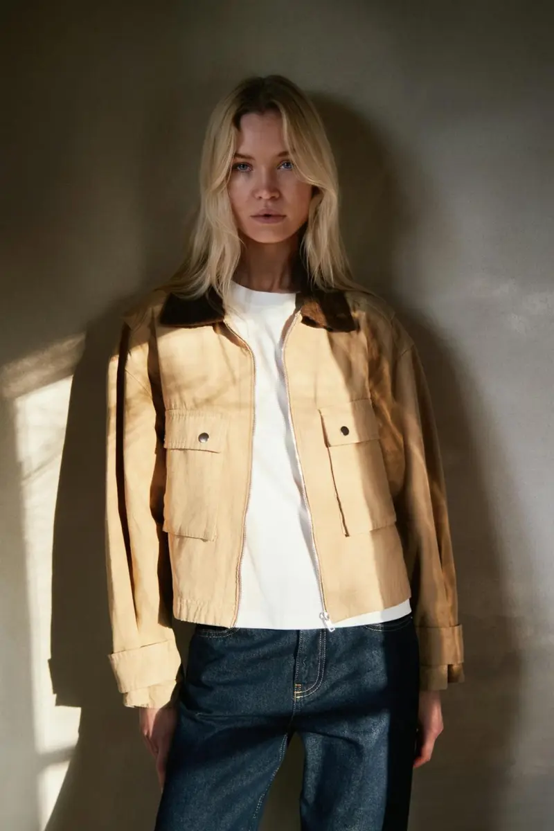 Rivera Canvas Boxy Jacket Sand