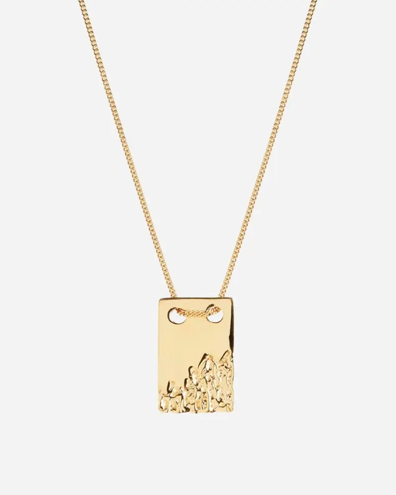 Rock Tag Necklace - Yellow Gold