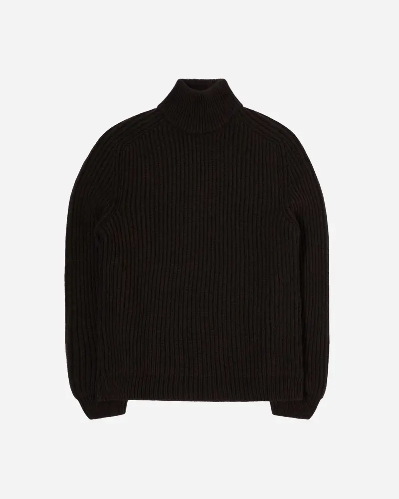 Roni High Collar Sweater - Dark Brown