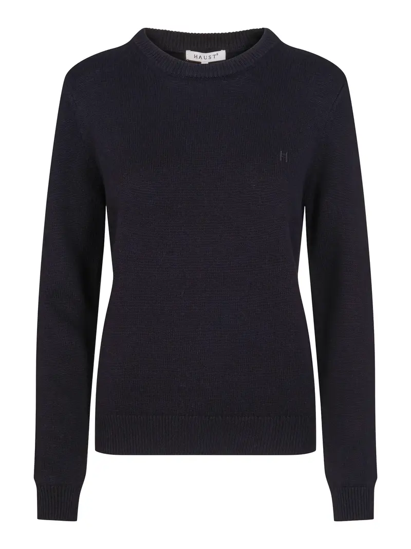 Round neck knitted pullover Black