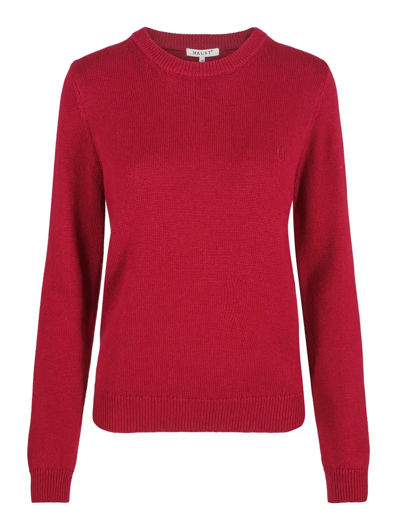 Round neck knitted pullover Burgundy