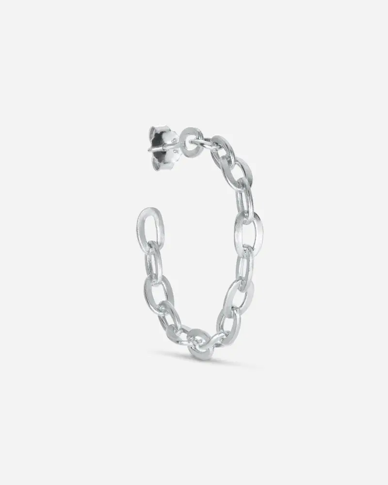 Row Chain Hoops - Sølv