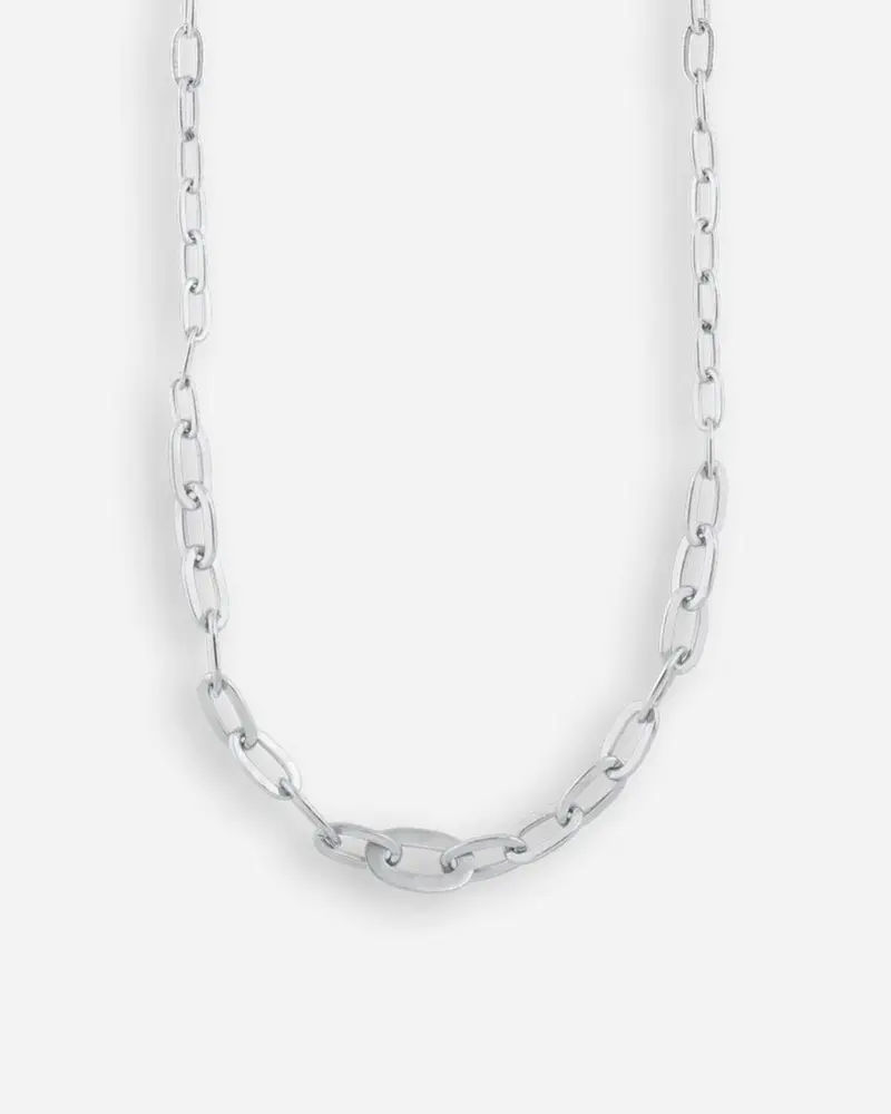 Row Chain Necklace - Sølv