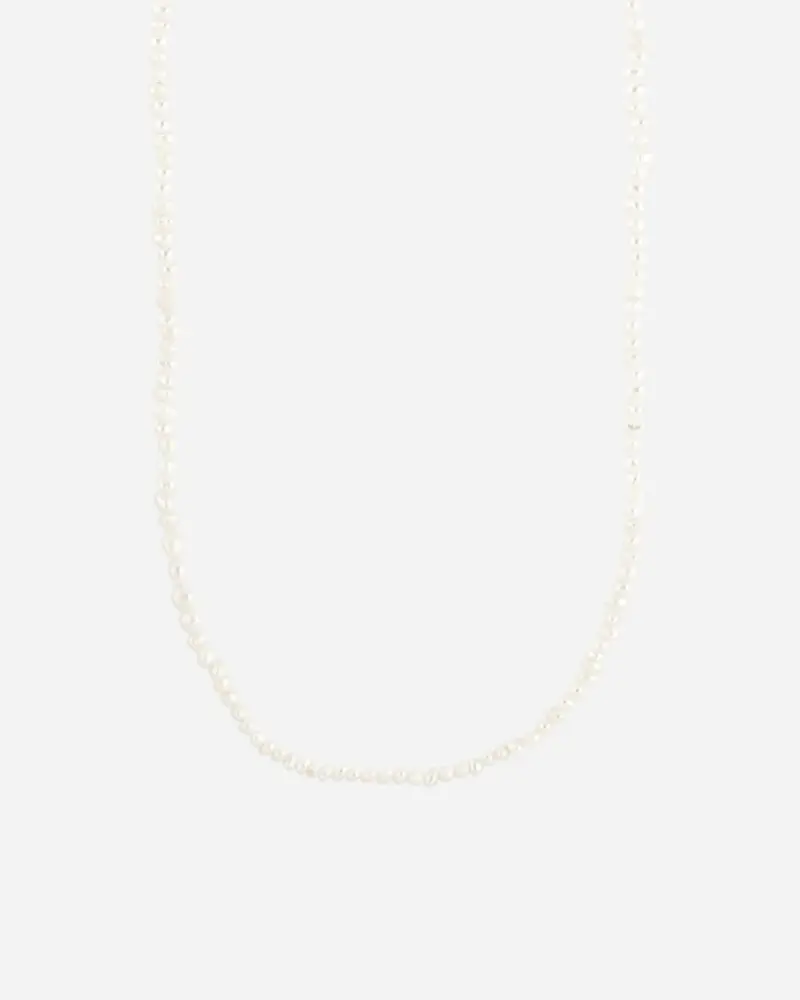 Row Pearl Necklace - Guld