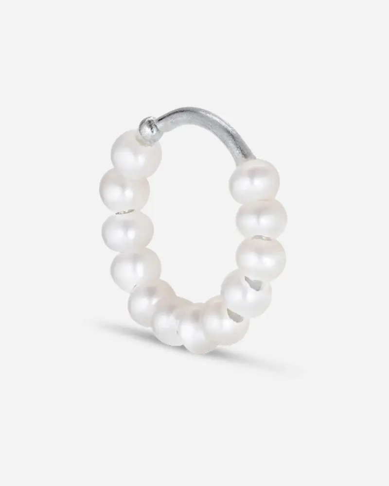 Row Pearl Twist Earring - Sølv