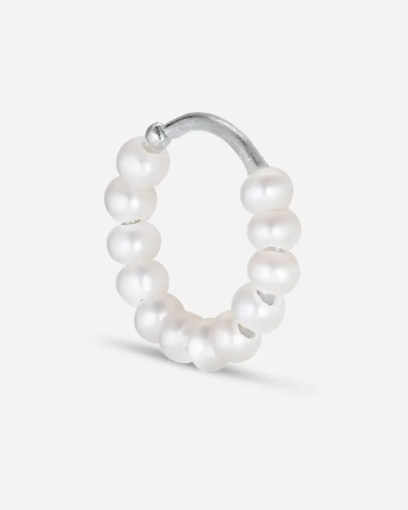 Row Pearl Twist Earring - Sølv