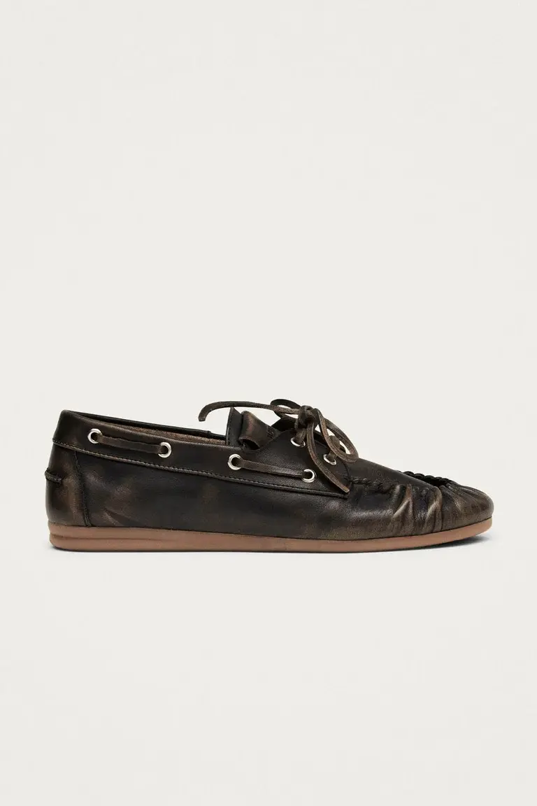 Rowan Brushed Brown Leather Loafers