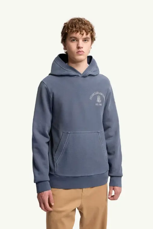 Rowing Logo Cotton Hoodie Cobalt Blue