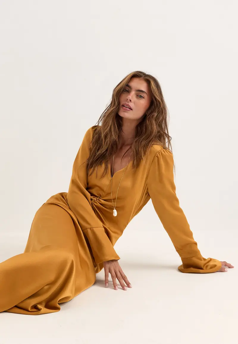Ruched Front Midi Dress