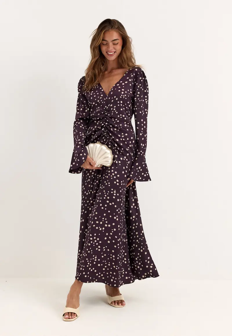Ruched Front Midi Dress