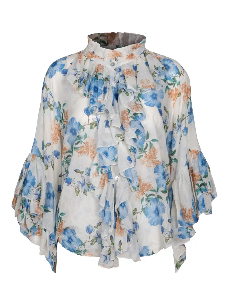 Ruffle blouse Blue