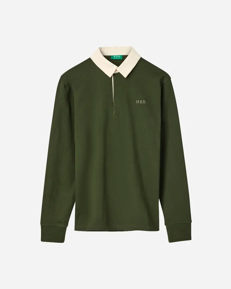 Rugby Tee L/S - Army/Chalk