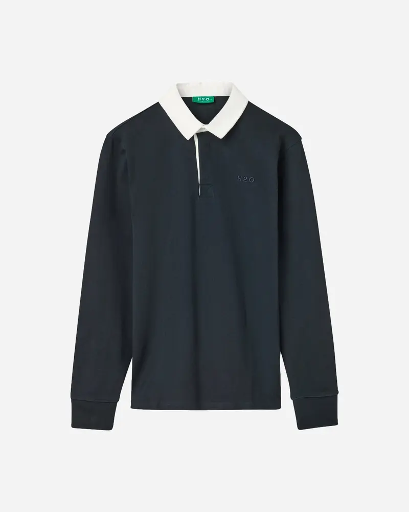 Rugby Tee L/S - Navy/White