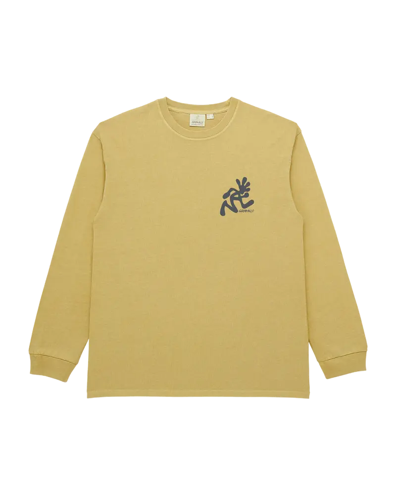 Running Man L/S Tee Pigment Dyed - Sulphur Pigment