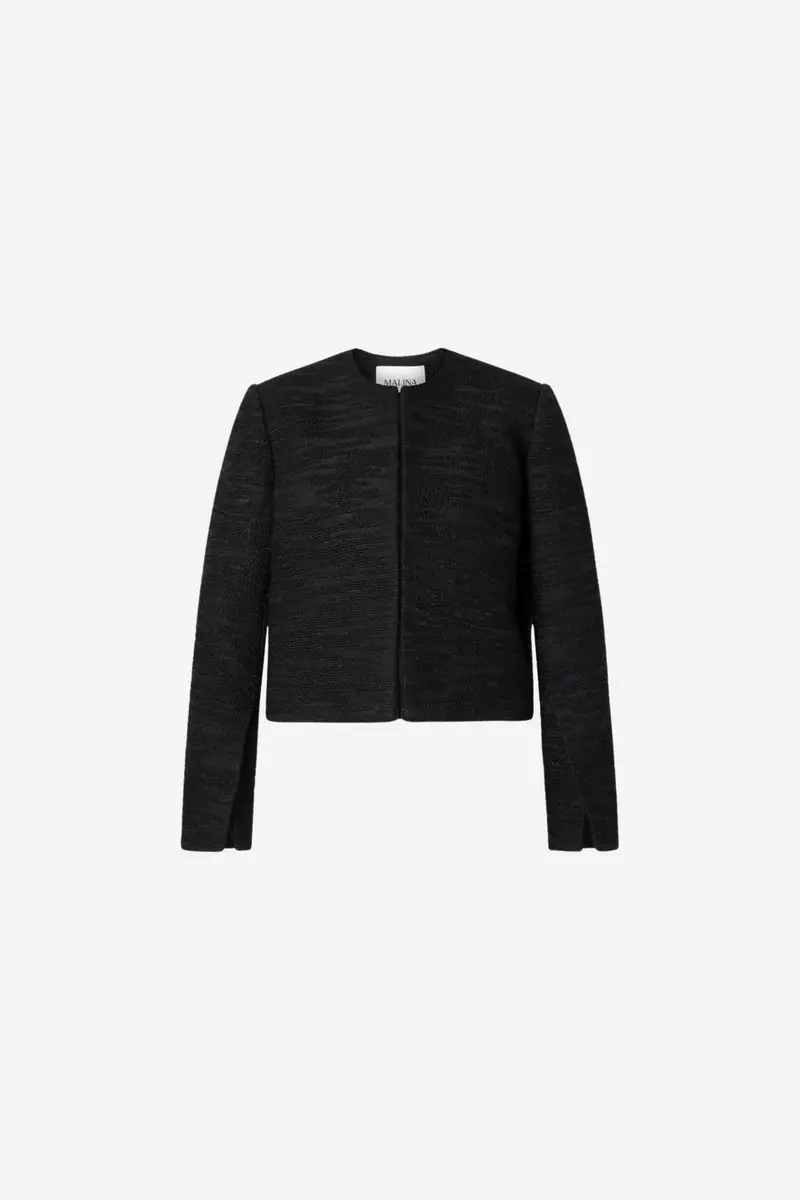 Ruthie Cropped Boucle Blazer Black