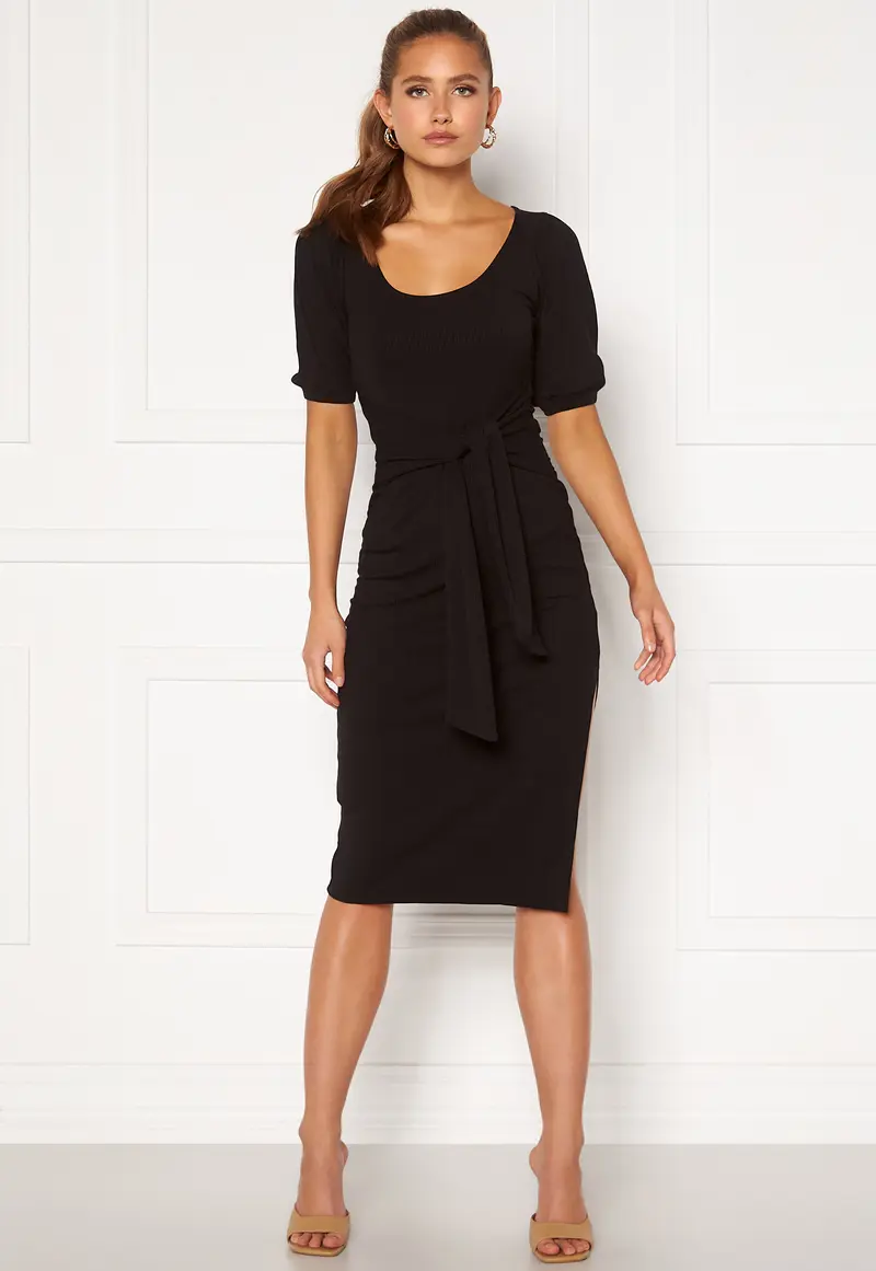 Rylee front tie rib dress