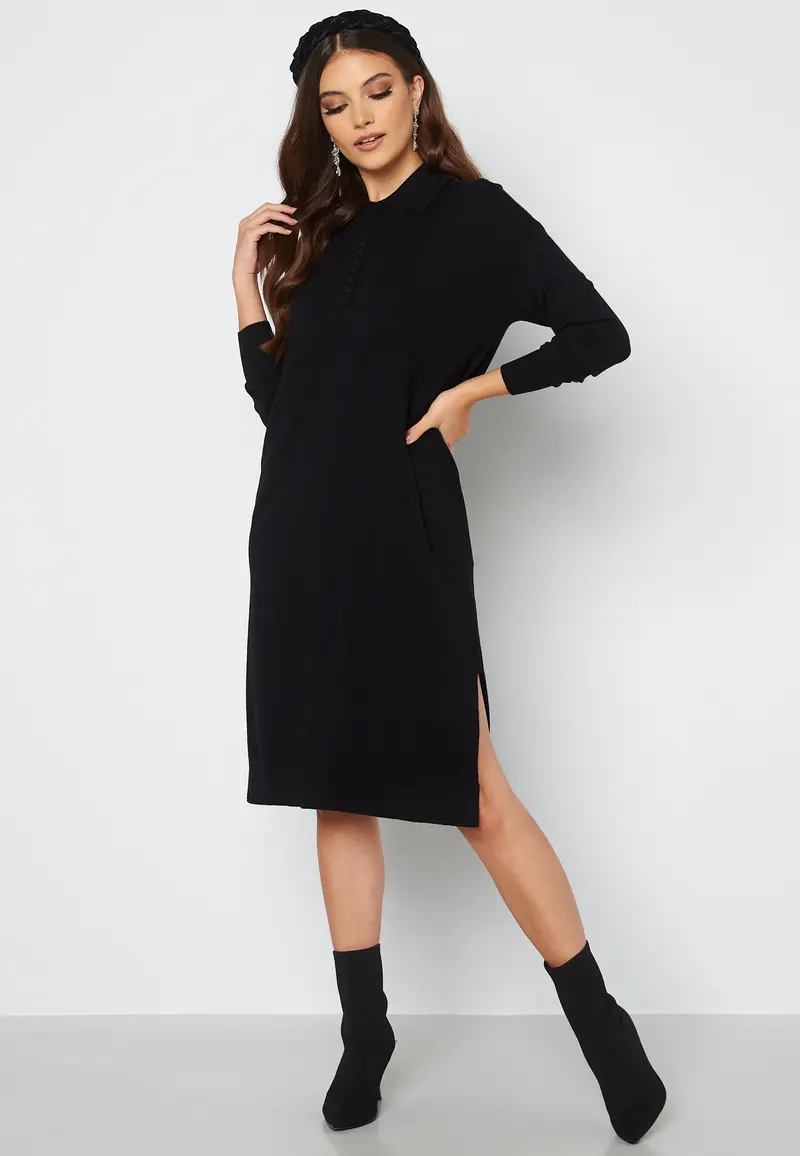 Saba LS Collar Below Knee Dress
