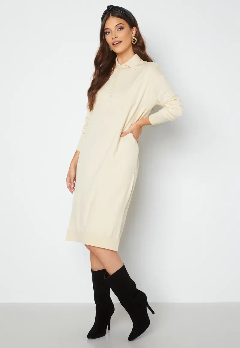 Saba LS Collar Below Knee Dress