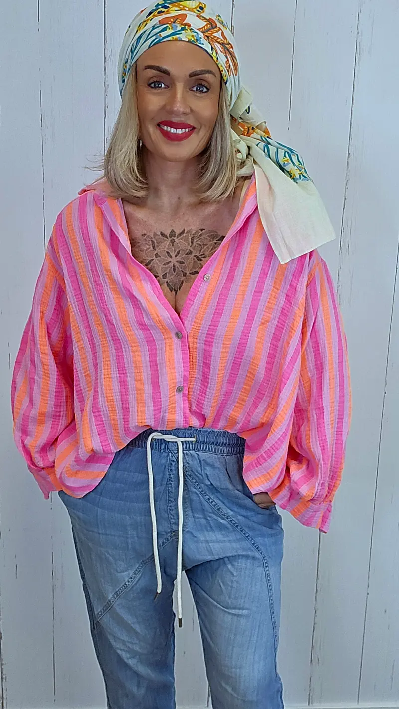 Sally stripete skjorte rosa